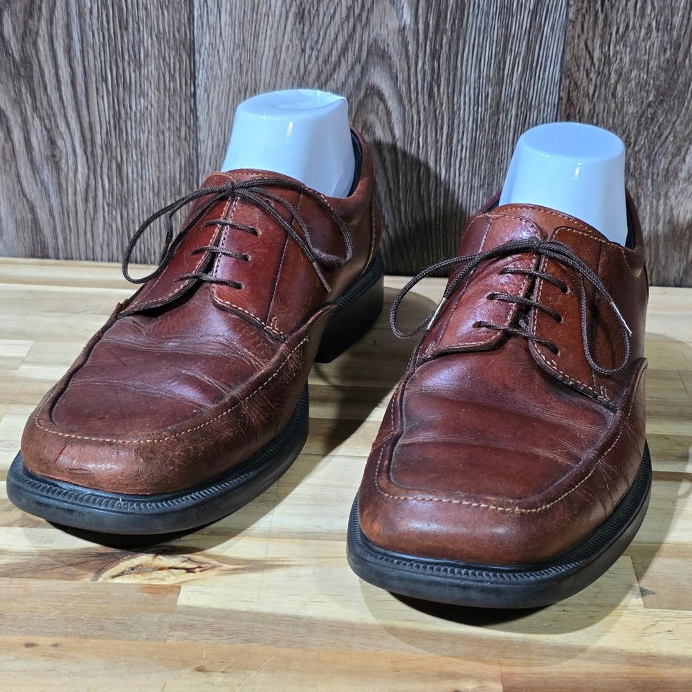 Bostonian PODO Comfort Brown Leather Split‎ Toe Oxford Dress Shoes Men's 9.5 M